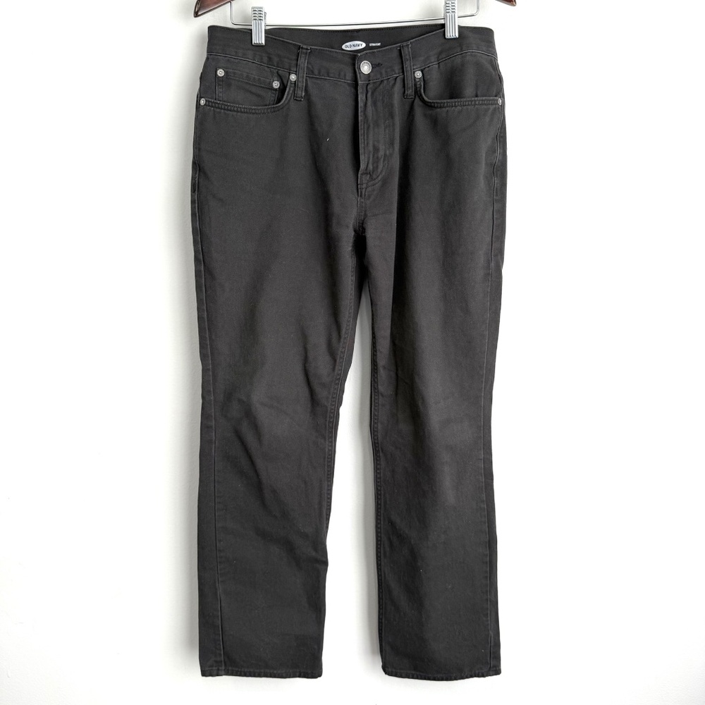 OLD NAVY Mens 32x30 Gray Black Straight Leg Business Casual Dress Jeans D19